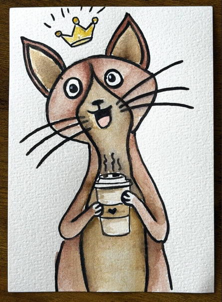 Coffee Royalty - King of First Sip Cat